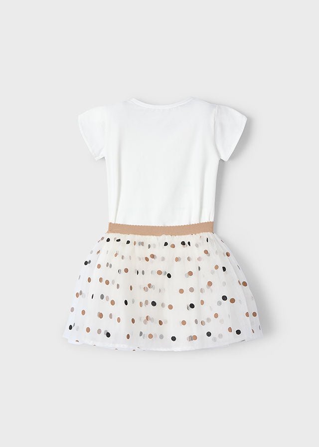 Girls White & Gold Tulle Skirt Set