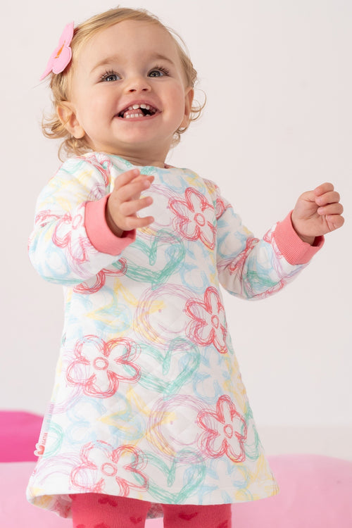 Girls White & Pink Flower Cotton Dress Set (Agatha Ruiz de la Prada)