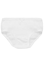 Girls White Pointelle Heart Cotton Knickers