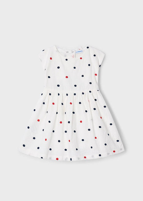 Girls White Polka Dot Dress