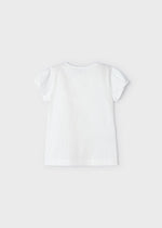 Girls White Printed T-shirt