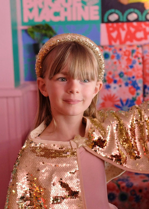 Gold Sequin Padded Headband