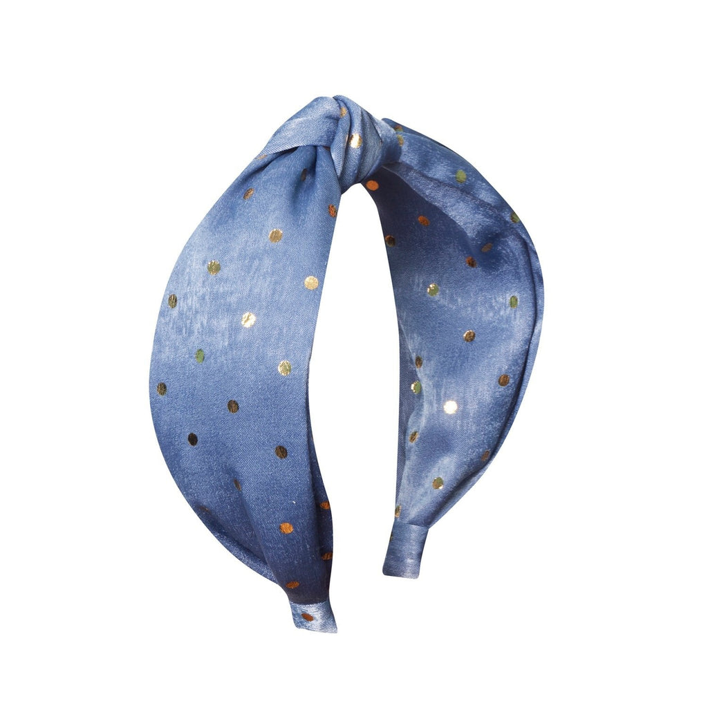 Gold Spotty Headband Blue Gold Spotty Headband Blue