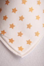 Gold Stars on Cream Organic Cotton DribbleBoo Bandana Bib