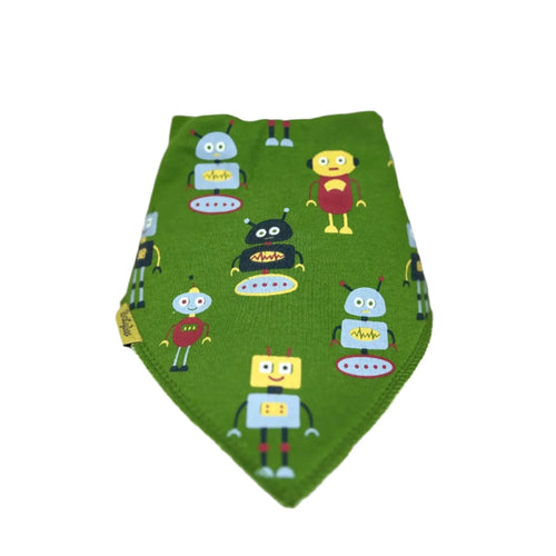 Green Happy Robots Organic Cotton Bandana Bib