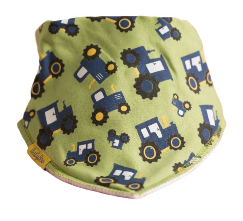 Green Timmy the Tractor Organic Cotton DribbleBoo Bandana Bib