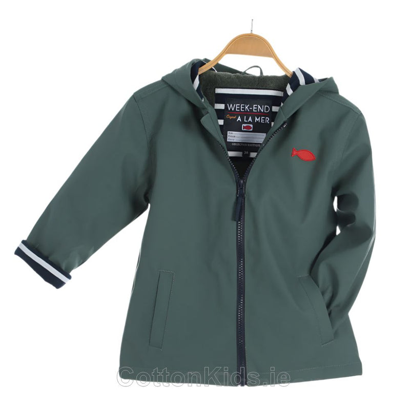 Green Waterproof Fleece - Lined Raincoat