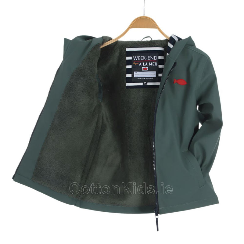 Green Waterproof Fleece - Lined Raincoat
