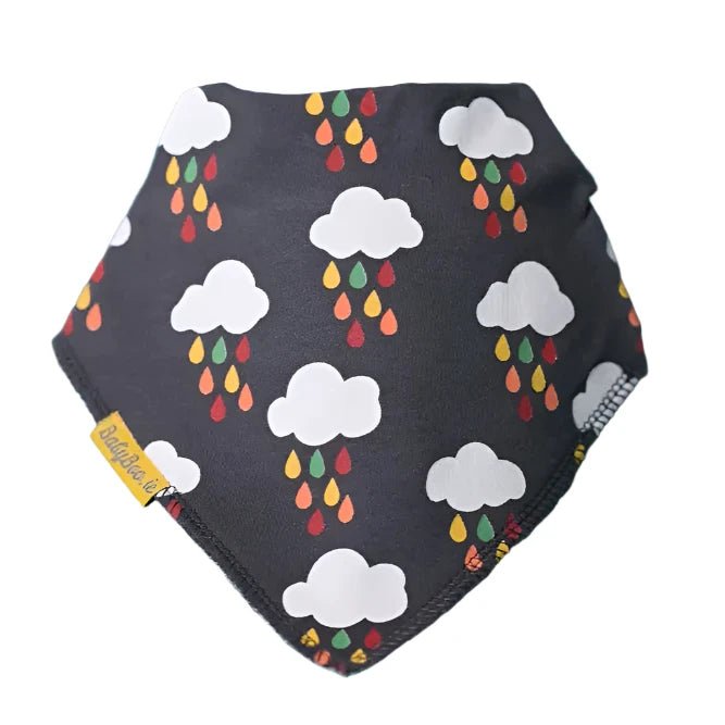 Grey Rainclouds Organic Cotton Bandana Bib