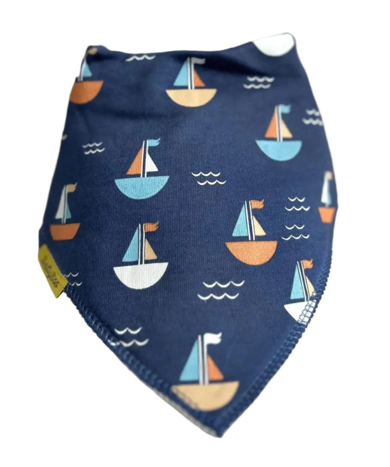 Indigo Gone Sailing Organic Cotton DribbleBoo Bandana Bib