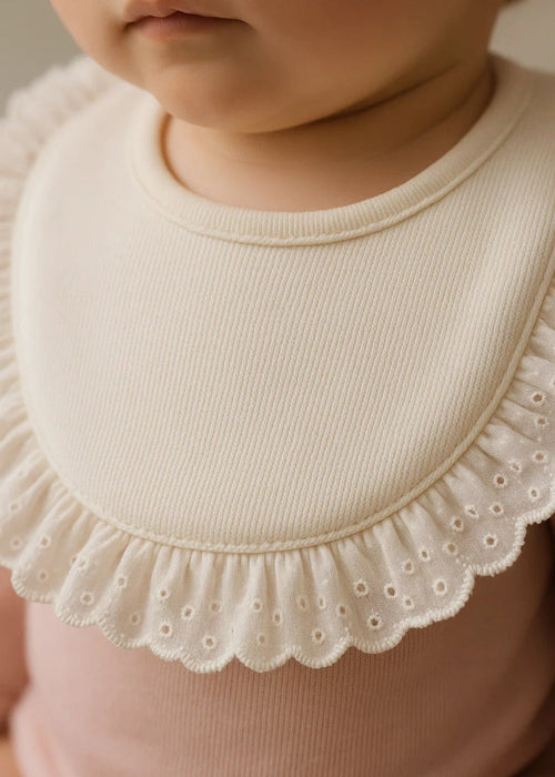 IVORY Baby Girl Christening Bib
