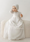 IVORY Baby Girl Christening Gown with Lace Hem (ISABELLA)