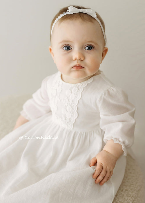 IVORY Baby Girl Christening Gown with Lace Hem (ISABELLA)