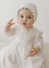 IVORY Baby Girl Christening Gown with Lace Hem (ISABELLA)