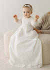 IVORY Baby Girl Christening Gown with Lace Hem (ISABELLA)