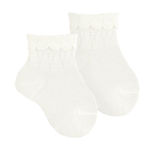 IVORY Baby Girl Openwork Ceremony Ankle Socks