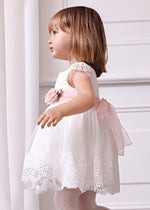 Ivory Baby Girls Floral Tulle & Lace Dress (Abel & Lula)