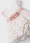 Ivory Baby Girls Floral Tulle & Lace Dress (Abel & Lula)