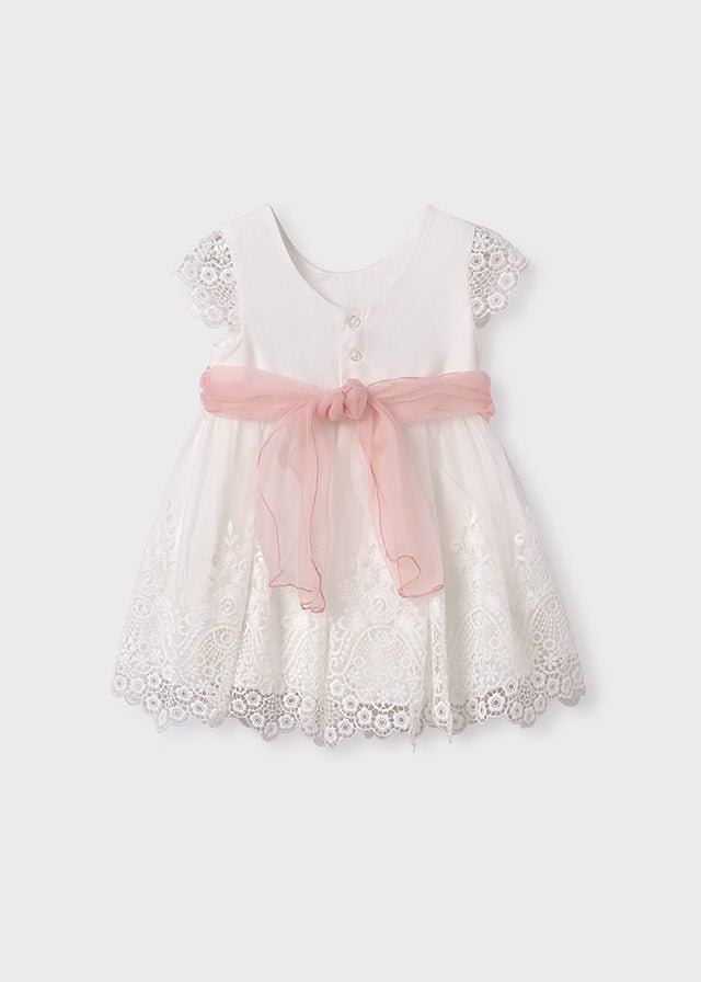 Ivory Baby Girls Floral Tulle & Lace Dress (Abel & Lula)