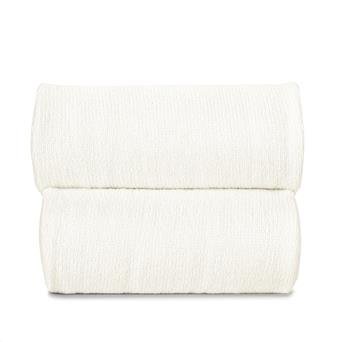 IVORY Baby Rib Knit Hat with Two Faux Fur Pompoms