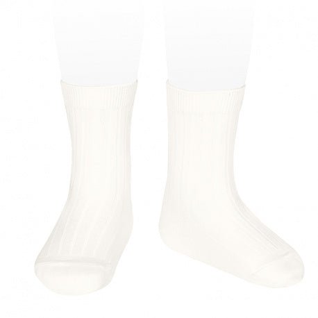 IVORY Basic Rib Cotton Short Socks (A/W)