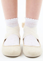 IVORY Ceremony Socks With Reilief Border