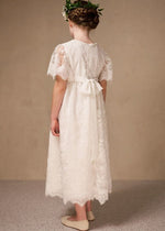 IVORY Communion Dress with Delicate Embroidery ( K18 )