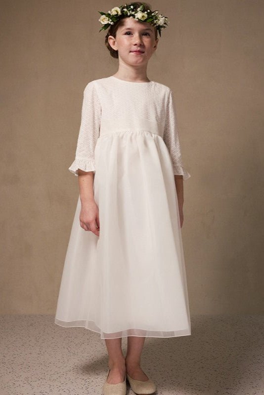 IVORY Communion Flower Girl Dress With Cotton Top (EMMA)