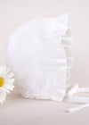 IVORY Cotton Bonnet with Frill