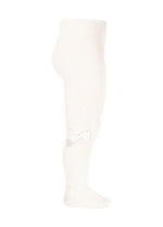 IVORY Cotton Tights with Ivory Grosgrain Bow (A/W)