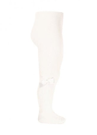 IVORY Cotton Tights with Ivory Grosgrain Bow (A/W)