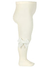 IVORY Cotton Tights with Velvet Bow (A/W)