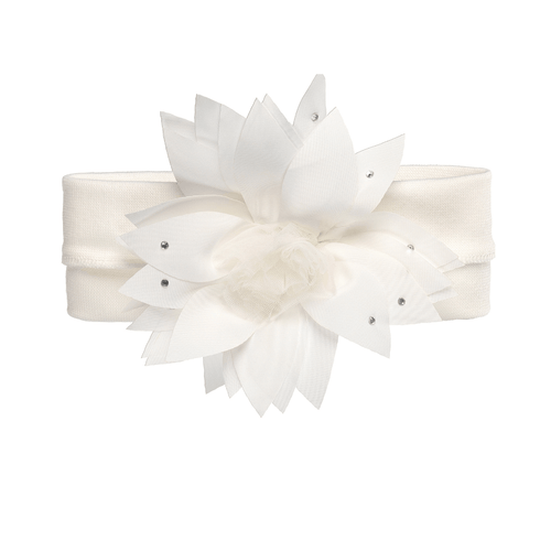 Ivory Elegant Baby Headband with Satin Feathers (Sofija) - CottonKids.ie - Girl - Hair Accessories - Sofija