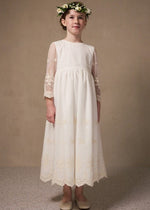 IVORY Elegant Communion Lace Dress with 3/4 Sleeves ( K16 )