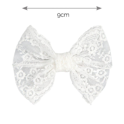 IVORY Girls Bobbin Lace Hair Clip with Bow