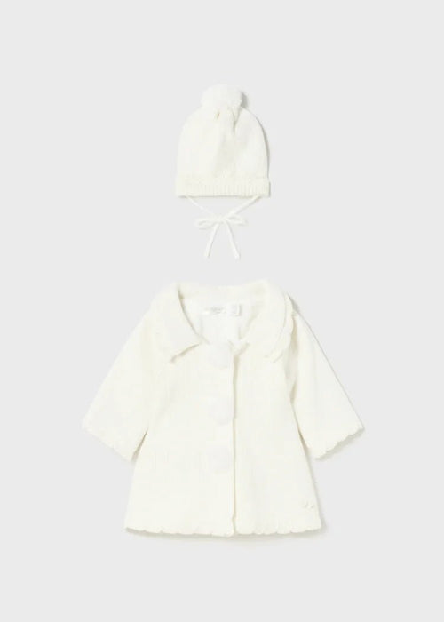 Ivory Girls Knitted Pram Coat & Hat Set (Mayoral)