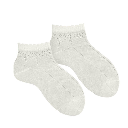 IVORY Girls Openwork Ankle Socks