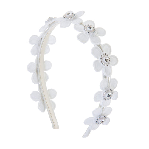Ivory Headband With Ivory Flowers (LILY) - CottonKids.ie - Girl - Hair Accessories -