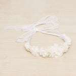 IVORY Lili Flower Headband with Dried Flowers & Ribbons