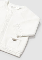 Ivory Newborn Boy Thick Winter Wool Cardigan