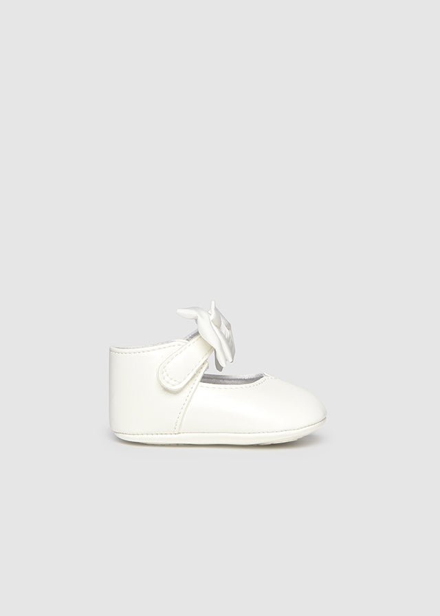 IVORY Newborn Girl Bow Mary Jane Shoes