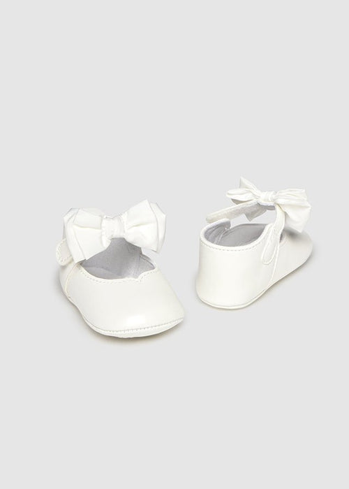 IVORY Newborn Girl Bow Mary Jane Shoes