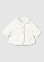 IVORY Newborn Girl Faux Fur Coat