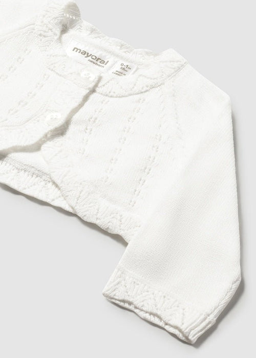 IVORY Newborn Girl Knit Bolero Cardigan