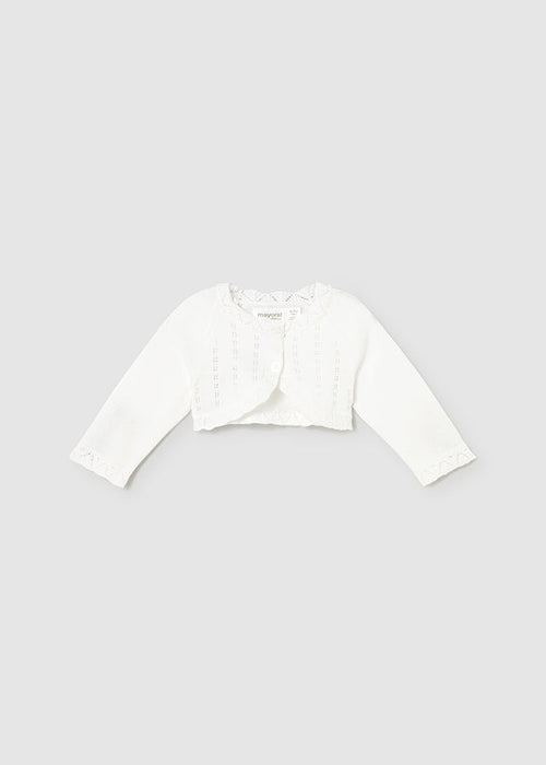 IVORY Newborn Girl Knit Bolero Cardigan