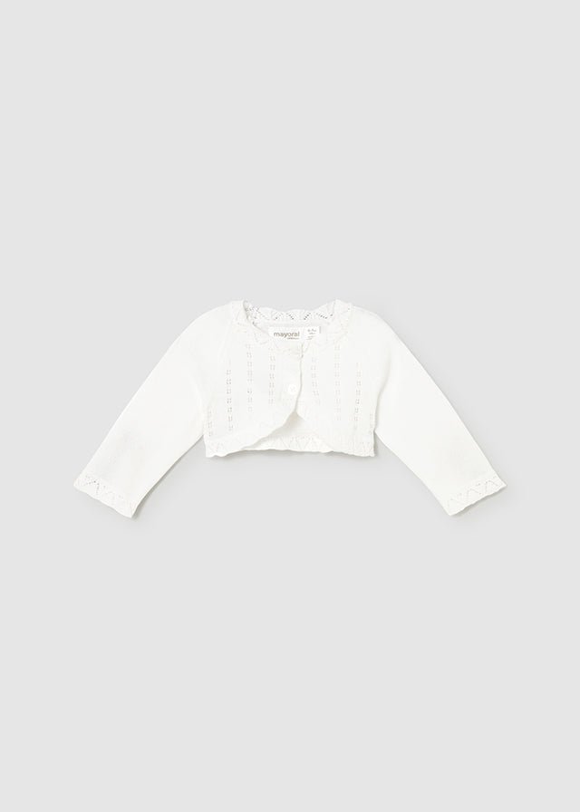 IVORY Newborn Girl Knit Bolero Cardigan