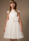 IVORY Occasion Dress with Organdine Bow for Girls (Ariel)