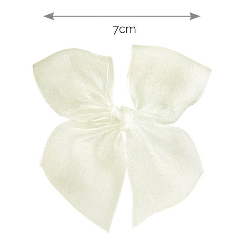 Ivory Organza Bow Hair Clip