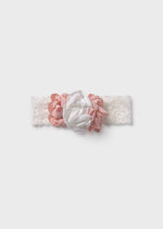 Ivory & Pink Floral Lace Headband (Abel & Lula)