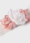 Ivory & Pink Floral Lace Headband (Abel & Lula)